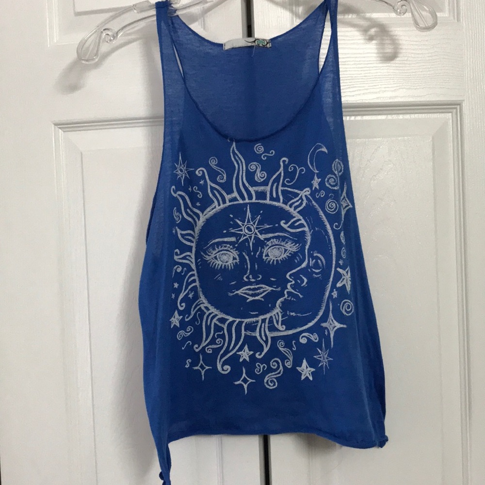 Blue thin tank top